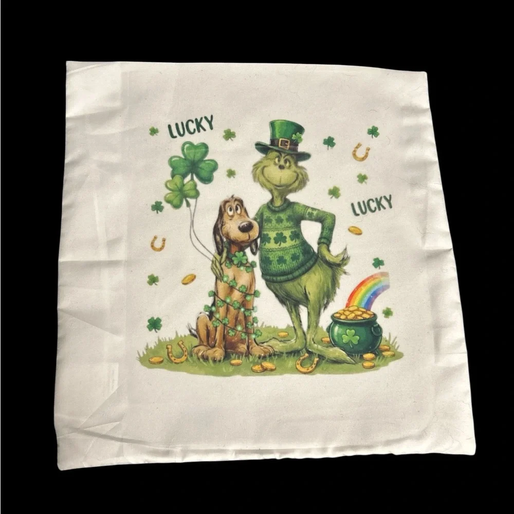 12x12 Pillow Covers Grinch At. Paddy’s Day